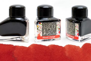 Diamine Blood Orange Bottle and Ink Color Example