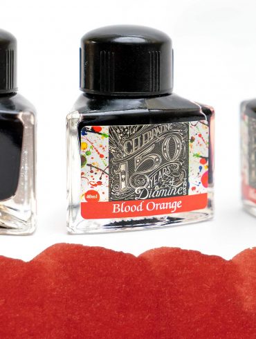 Diamine Blood Orange Bottle and Ink Color Example