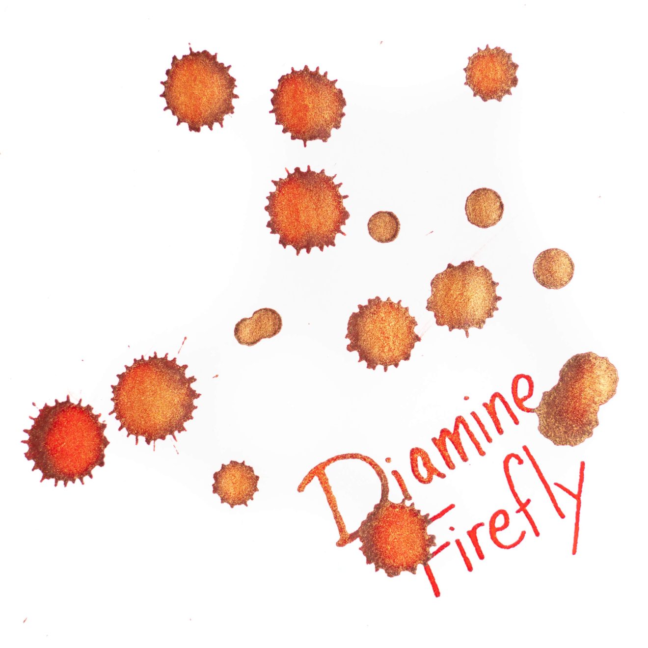 Photo of Diamine Firefly Ink droplets
