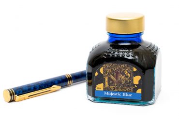 Diamine Majestic Blue Bottle and Pen