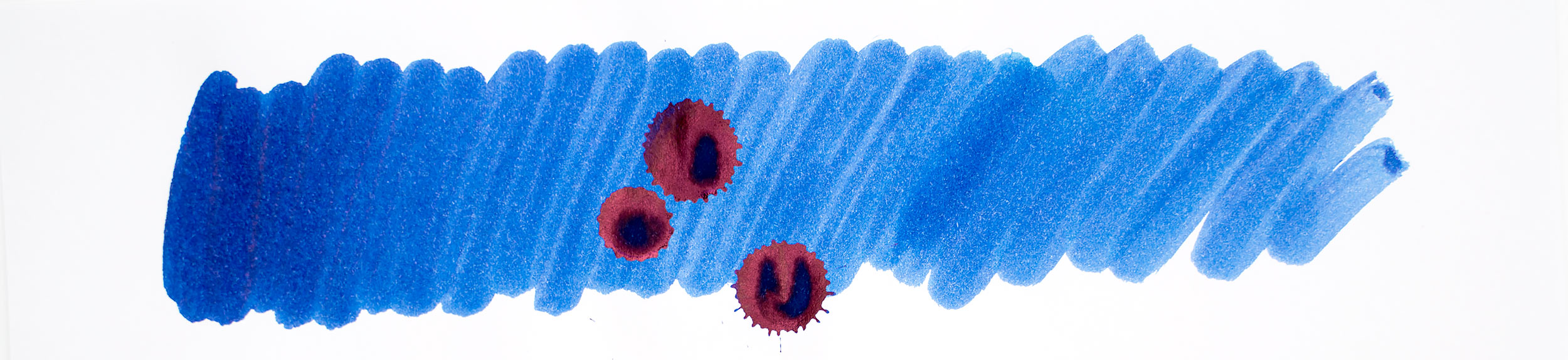 Diamine Majestic Blue ink swab with drips