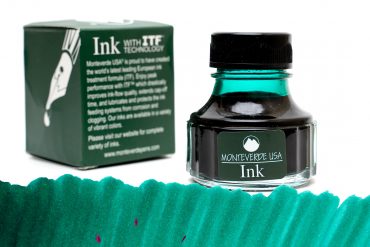 Monteverde California Teal ink bottle and box with ink color swab