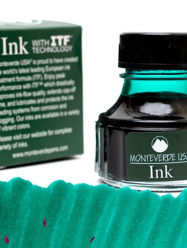 Monteverde California Teal ink bottle and box with ink color swab