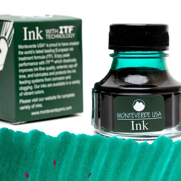 Monteverde California Teal ink bottle and box with ink color swab