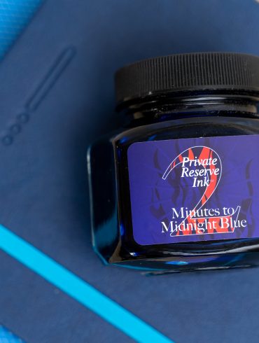 Private Reserve "2 Minutes to Midnight Blue" ink bottle front