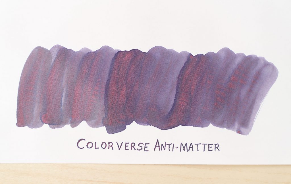 Colorverse Anti-Matter ink swab on 100% cotton paper