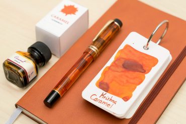 Krishna Caramel Ink Bottle Box and swatch