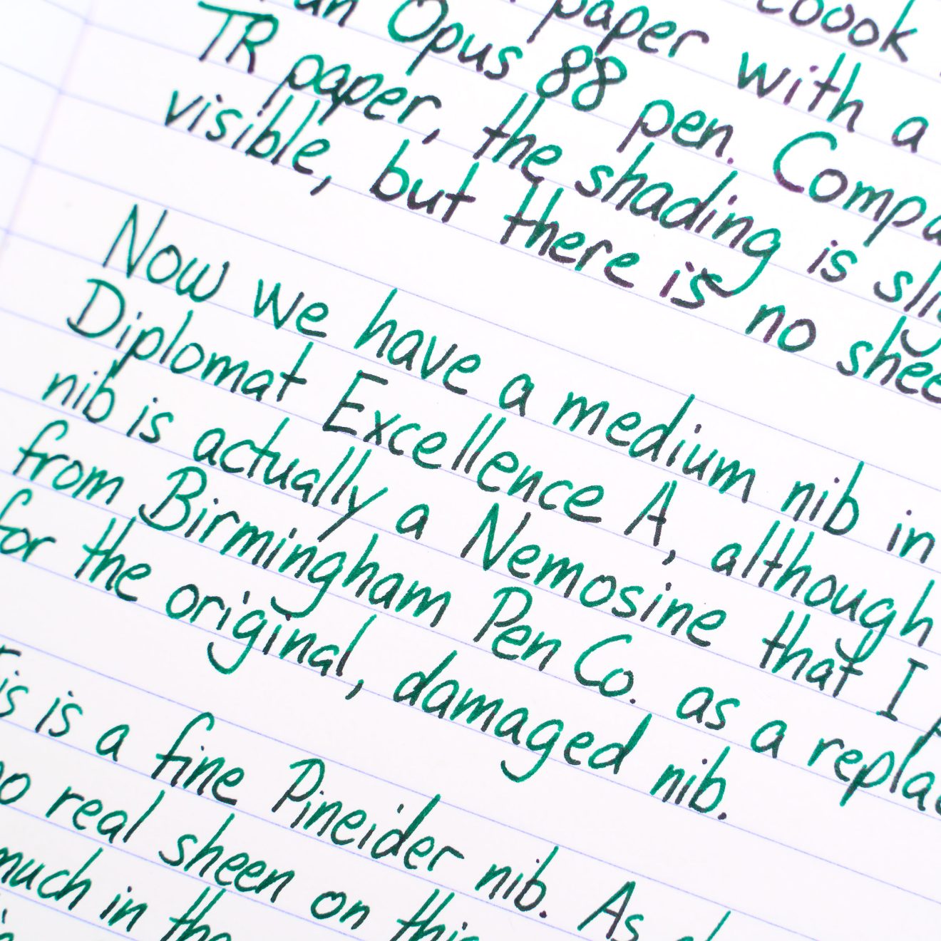 Berlin Notebook No.3 Green writing sample on Rhodia