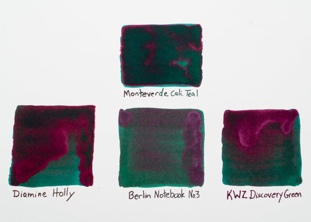 Berlin Notebook No.3 Green Sheen swatches