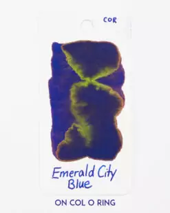 Ink Swatch of Emerald City Blue on Col O Ring paper