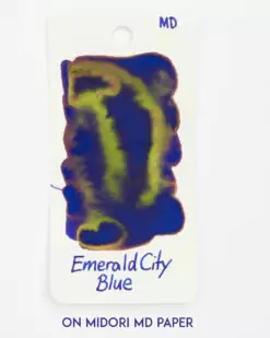 Ink Swatch of Emerald City Blue on Midori Paper