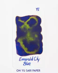 Ink Swatch of Emerald City Blue on Yu Sari Paper