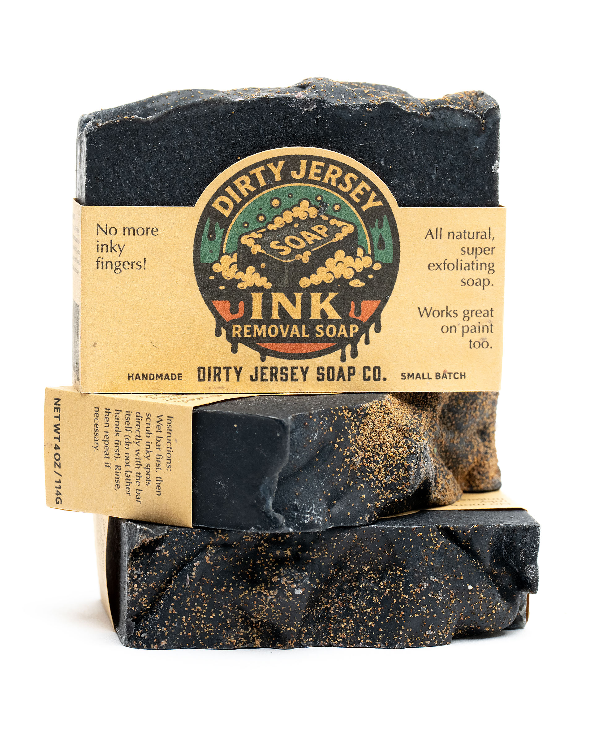 Dirty Jersey Ink Removal Soap Bars stacked